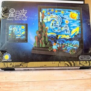 Building Series Starry Moon Night Building Set Blue Good 3D Art Kit OPEN BOX